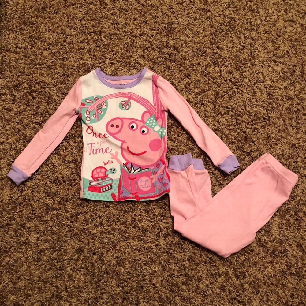Peppa Pig long sleeve pink and purple pajama set